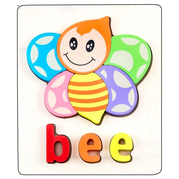 Wooden Alphabet Jigsaw Puzzle with Names- Random design