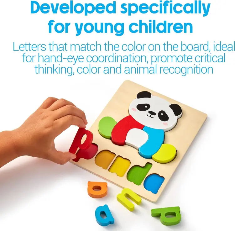 Wooden Alphabet Jigsaw Puzzle with Names- Random design