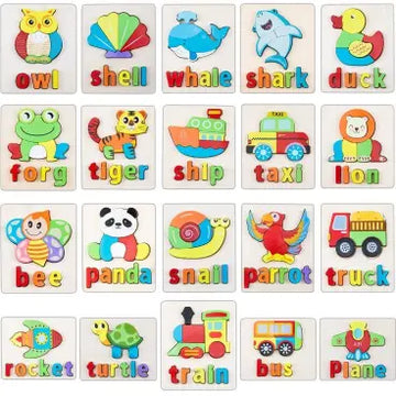 Wooden Alphabet Jigsaw Puzzle with Names- Random design