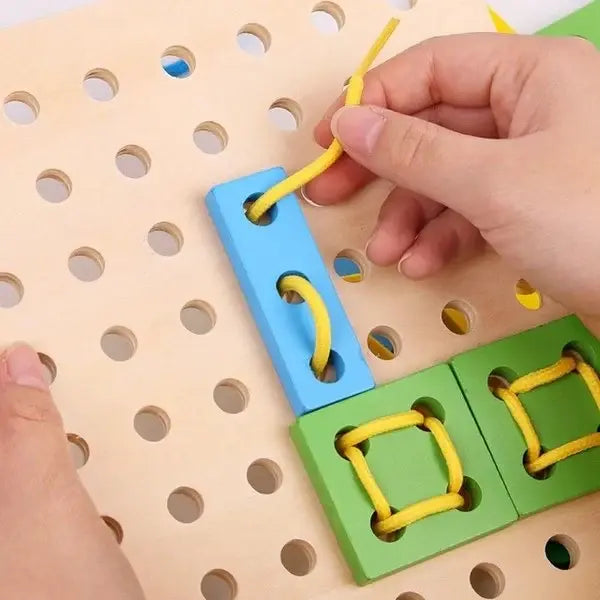 Shapes thread lacing game