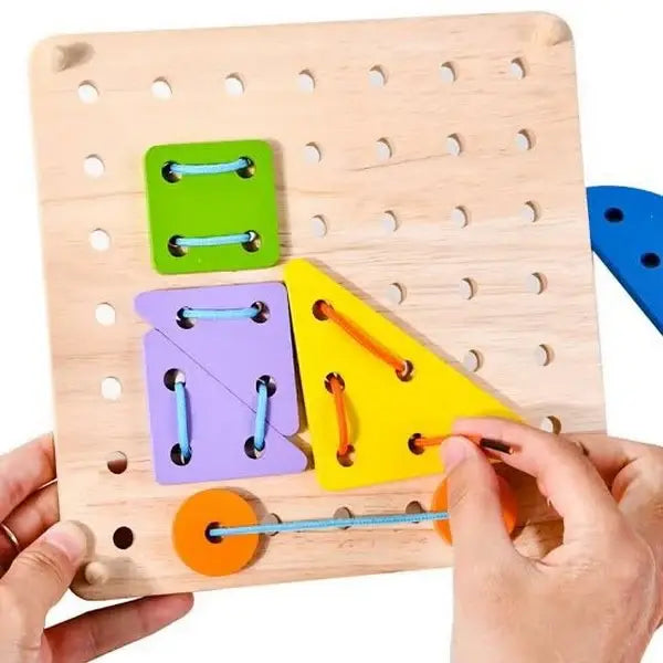 Shapes thread lacing game