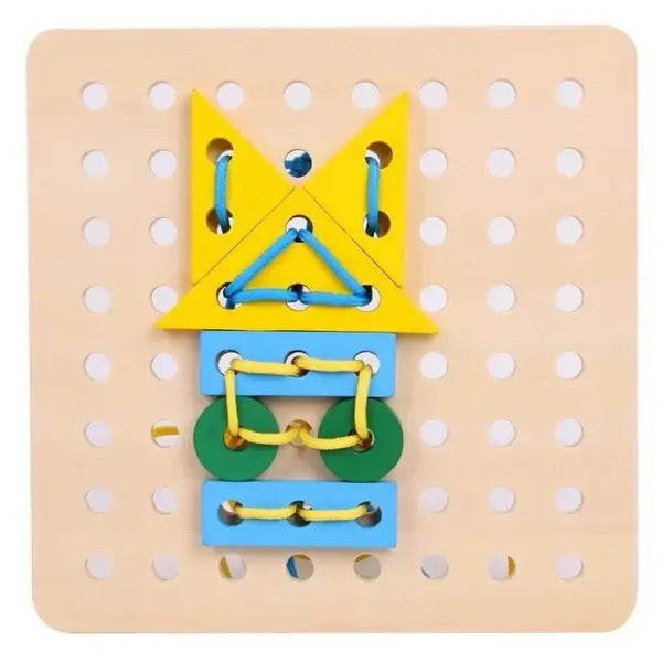 Shapes thread lacing game