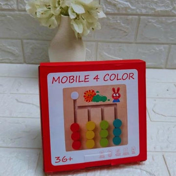Montessori Wooden Math and Logical Thinking Training Game – Four-Color Sorting Educational Toy for Kids
