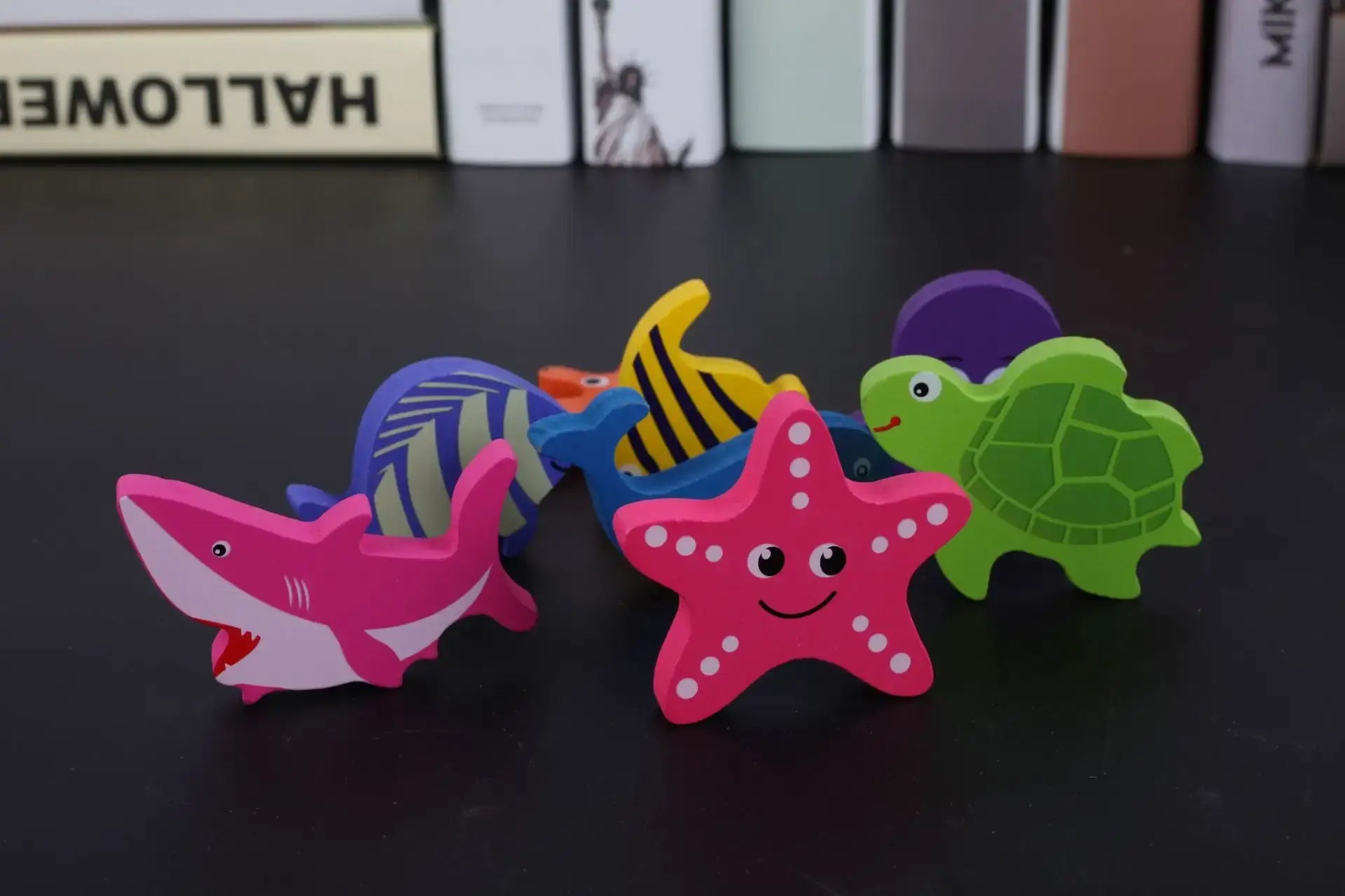 Marine-Animal-Transport wooden chunky board puzzle for toddlers