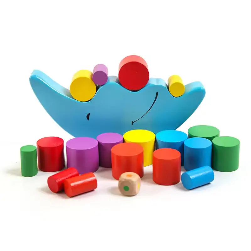 Wooden Moon Balancing Game – Early Learning Toy with Building Blocks for Babies and Children