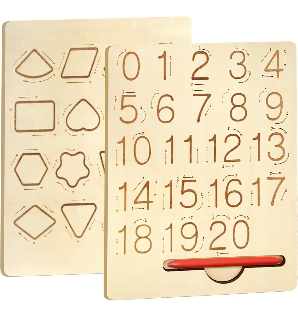 Number- shapes tracing board