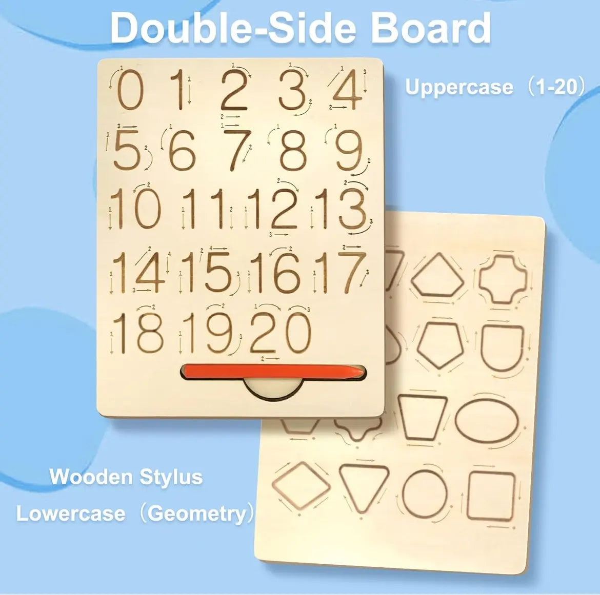 Number- shapes tracing board