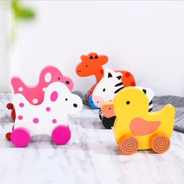 Wooden animal pull along toy(1pc)