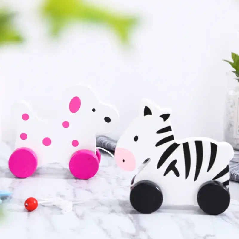 Wooden animal pull along toy(1pc)