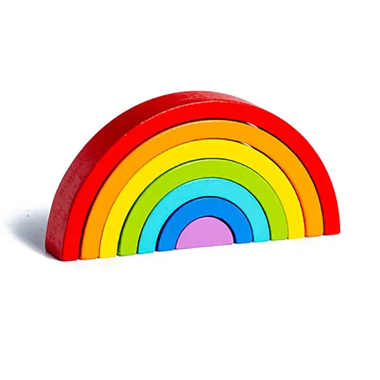 Montessori-Inspired Wooden Rainbow Building Blocks – Educational Stacking Toy for Kids(1pc)
