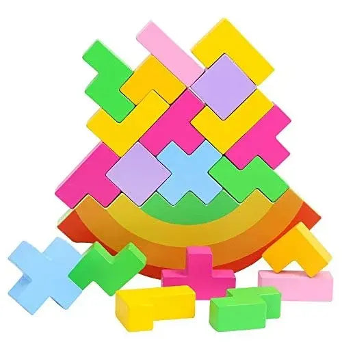 Rocking and stacking height tetris game