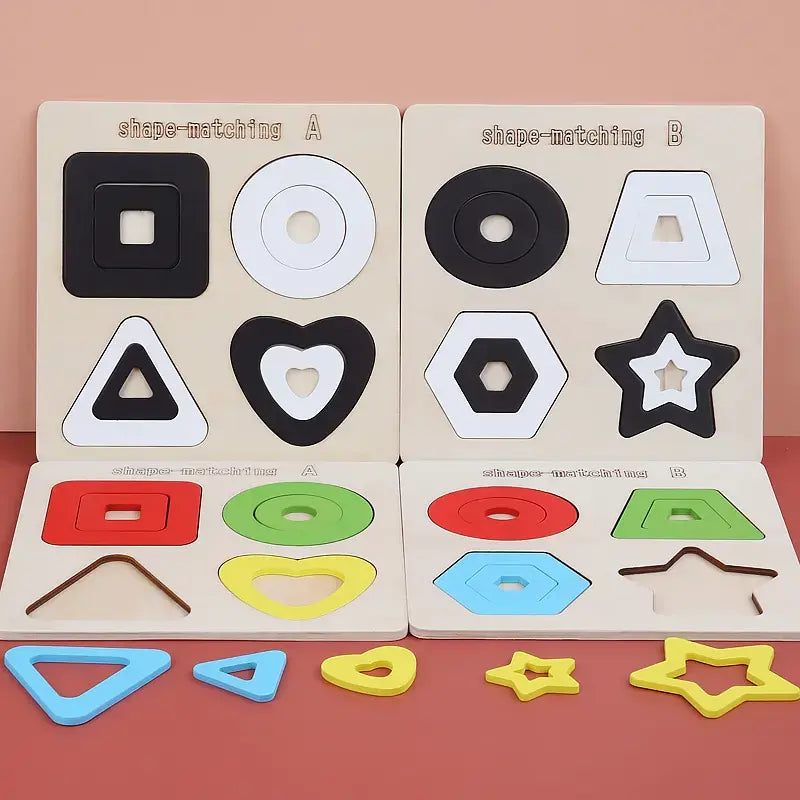 Wooden geometric seriation puzzle small for toddlers(1pc)