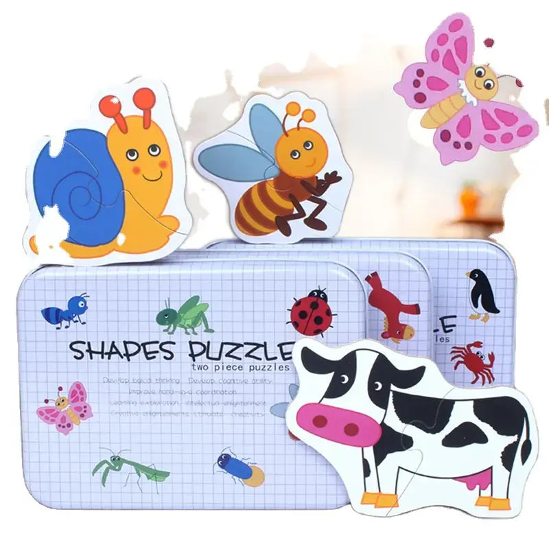 Two piece shapes puzzle small- a great way to introduce puzzles