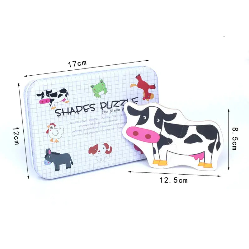 Two piece shapes puzzle small- a great way to introduce puzzles