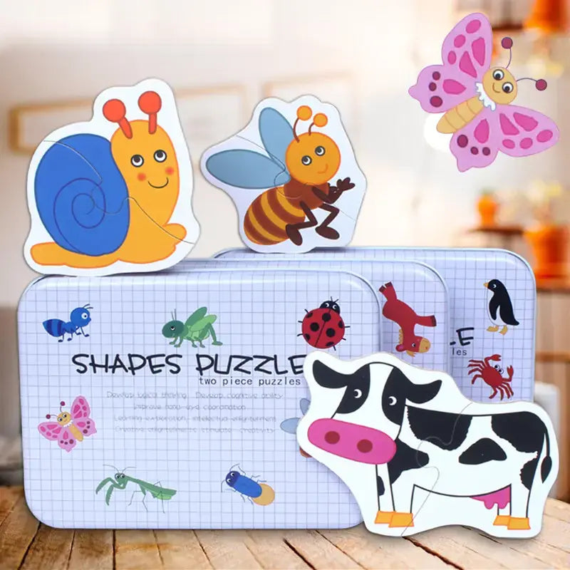 Two piece shapes puzzle small- a great way to introduce puzzles