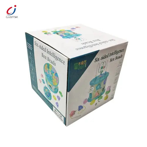 Shape Matching Round Bead Box Toy – Montessori Multifunctional Wooden Activity Cube