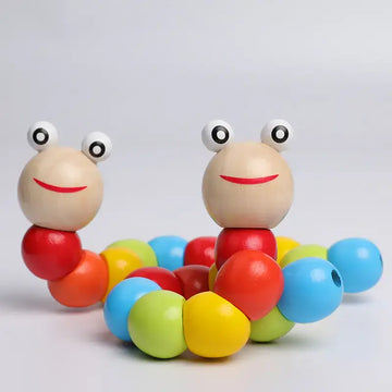 Wooden twister catepillar for infants and babies for tummy time(1pc)