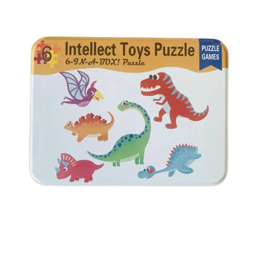 Intellect 6 in a box toy puzzle- dinosaur theme