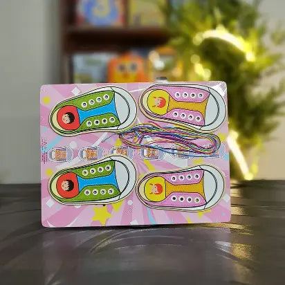 Wooden Threading Board Lacing Toy- 1pc- Random design