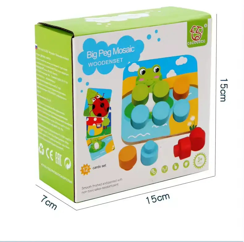 Big Peg Mosaic Button Puzzle – Mushroom Nail Game for Kids of All Ages