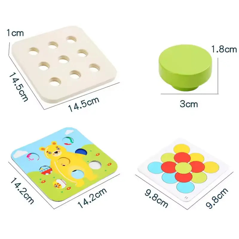 Big Peg Mosaic Button Puzzle – Mushroom Nail Game for Kids of All Ages