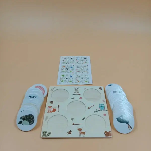 Montessori Children Learning Game Creative Animal Ecological Food Chain Cognition Board Jigsaw Puzzle Wooden Toys