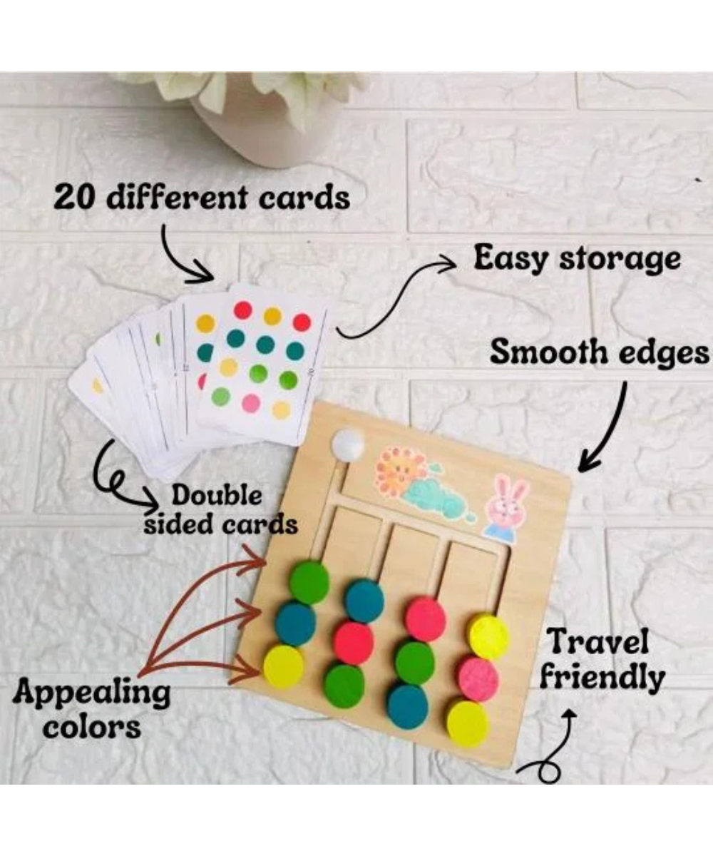 Montessori Wooden Math and Logical Thinking Training Game – Four-Color Sorting Educational Toy for Kids
