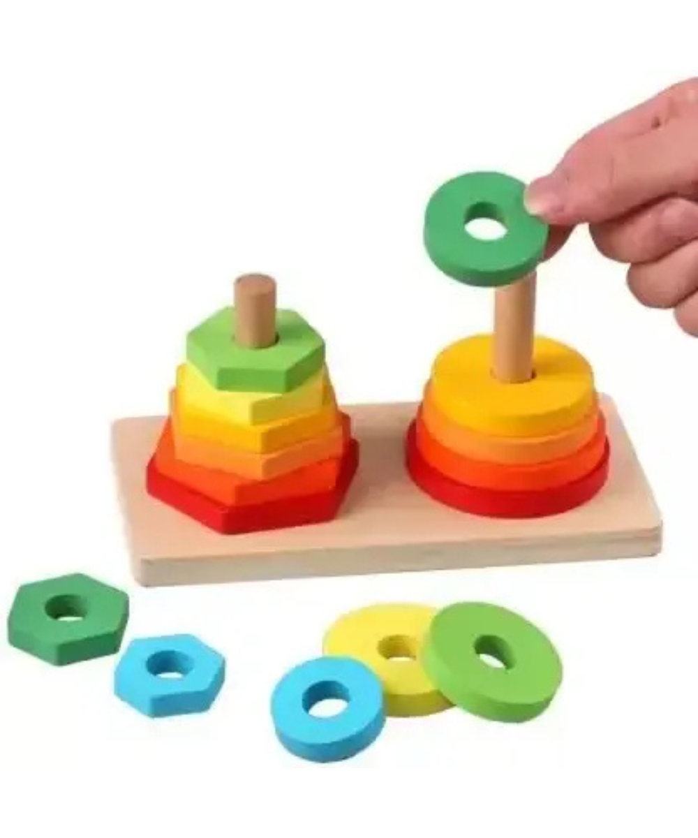 Double column sleeve stacking toy