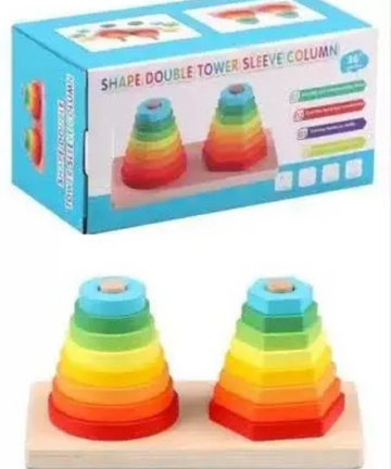 Double column sleeve stacking toy