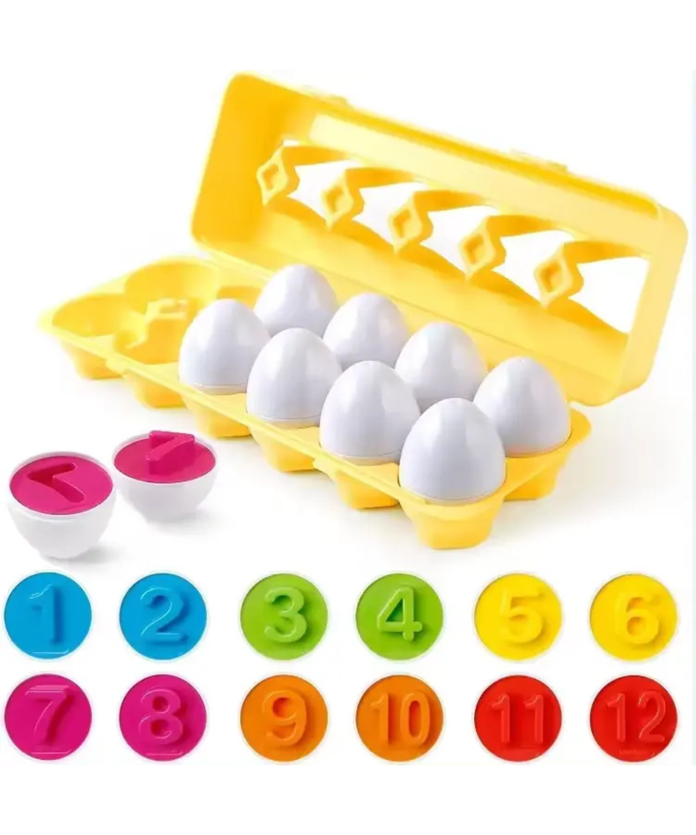 Egg shape matching tray game