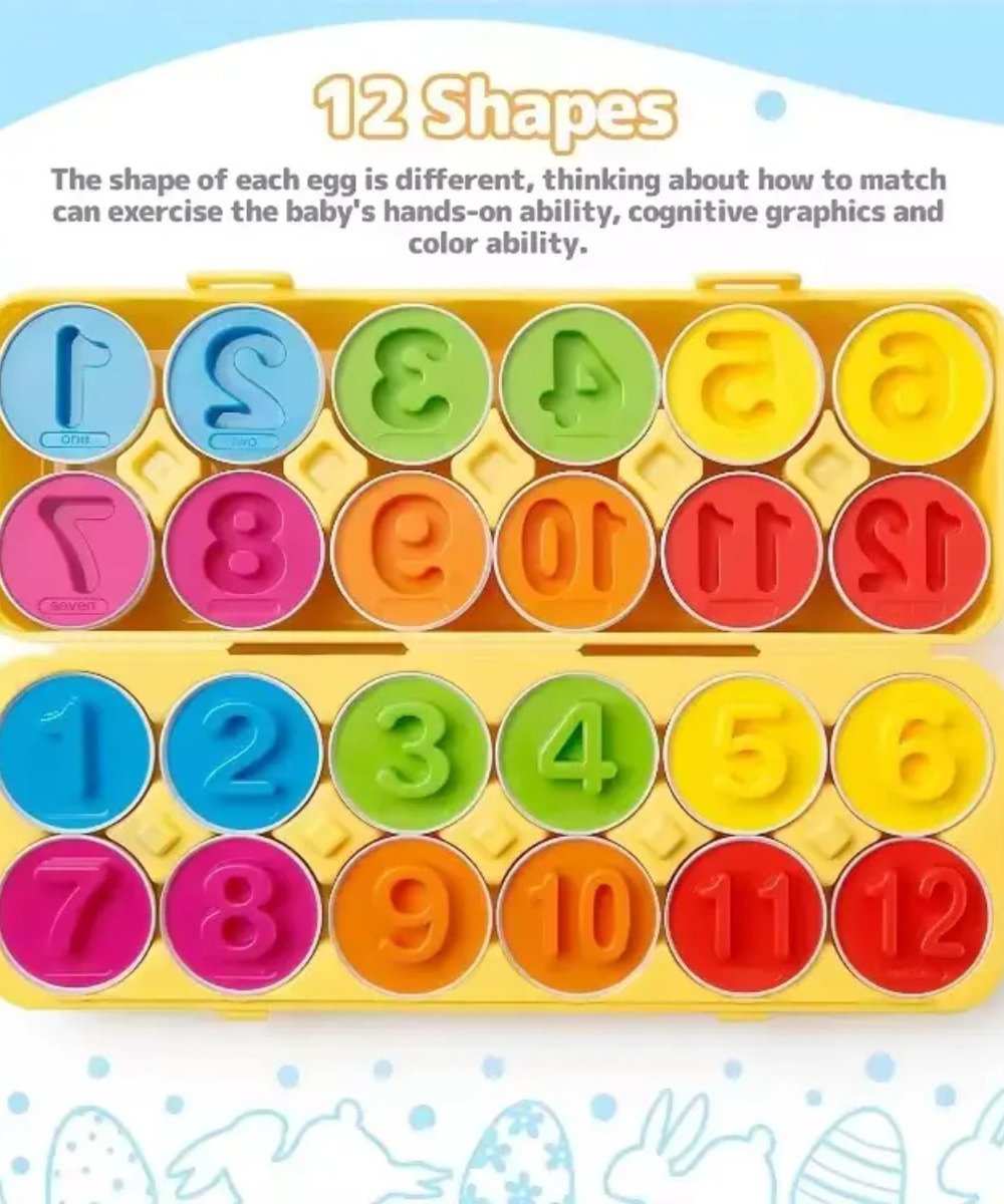 Egg shape matching tray game