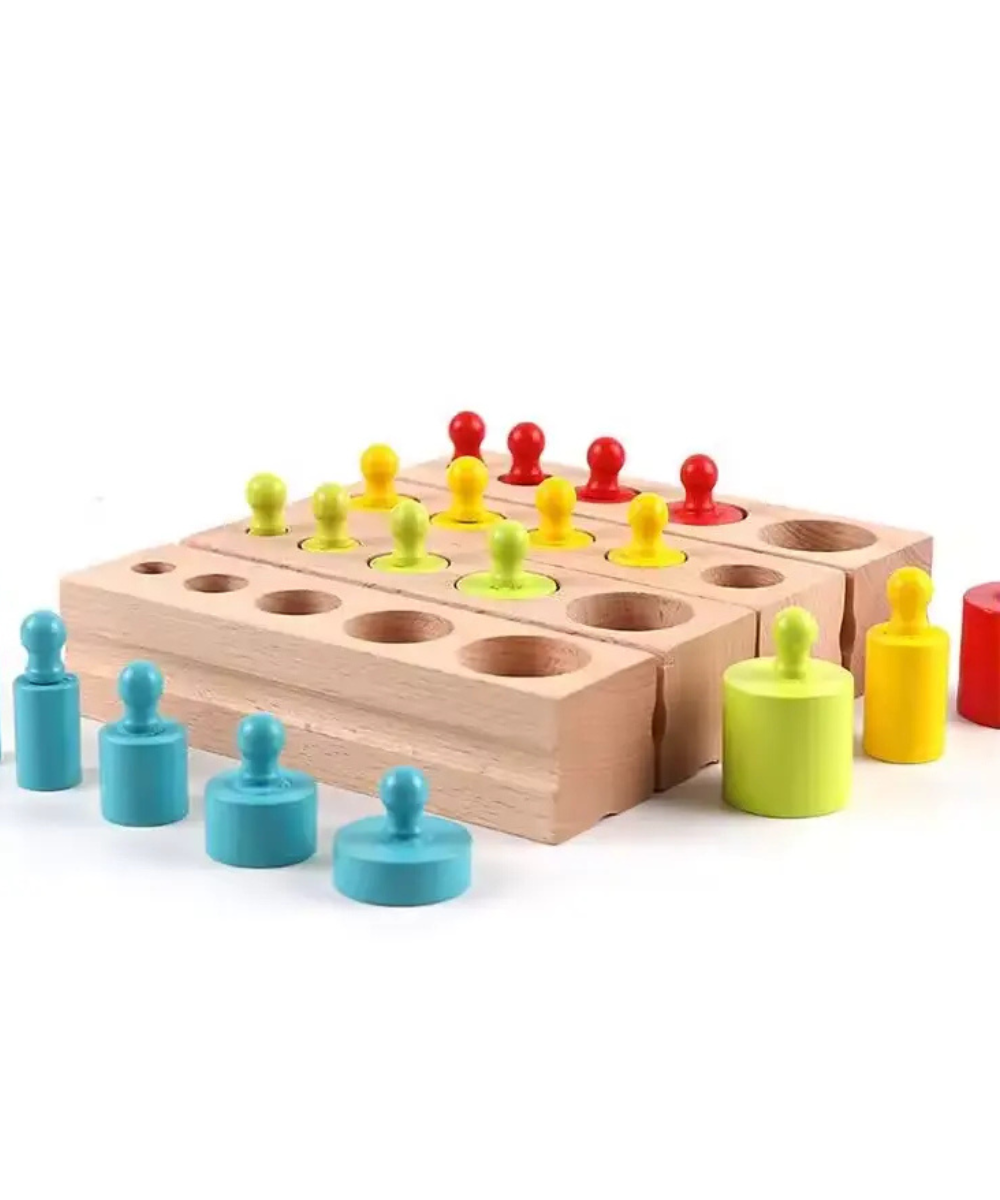 Knob cylinder shape sorting game
