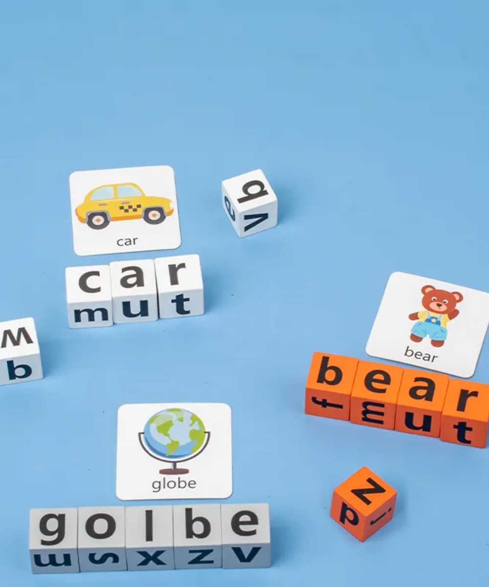 Spelling game blocks
