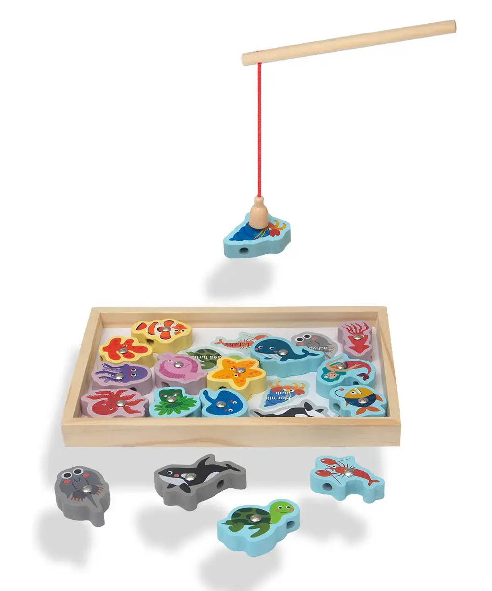 3 in1 magnetic board with 3d pieces- fishing, educational placing and learning, lacing