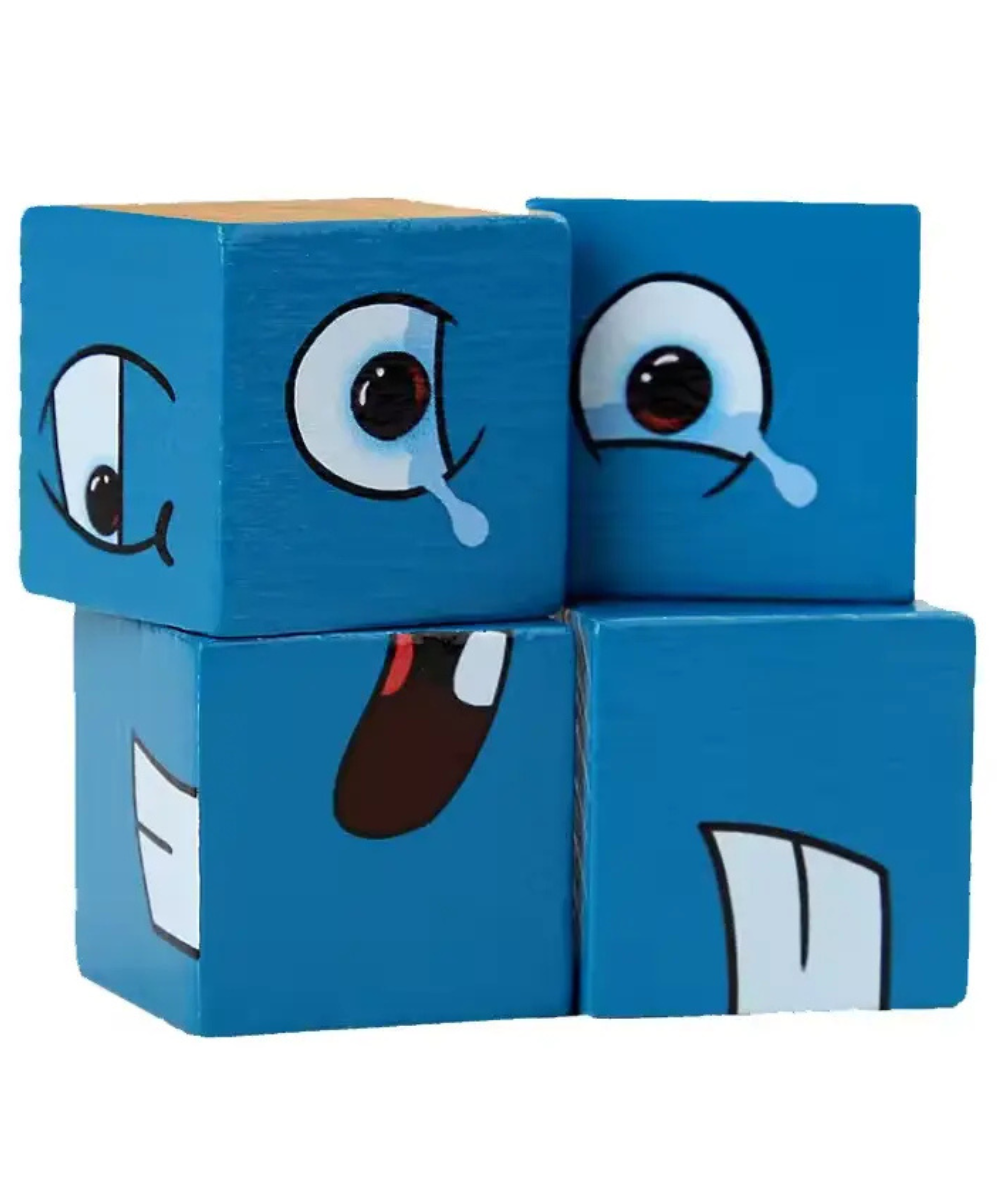 Wooden face Expression-Changing magic Puzzle Cube game
