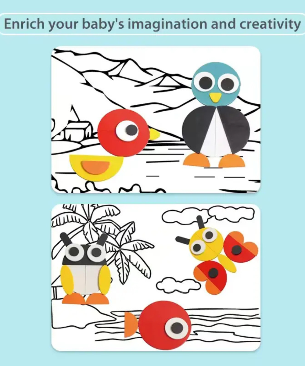 Wooden Geo Animal Blocks: Fun Learning Puzzle