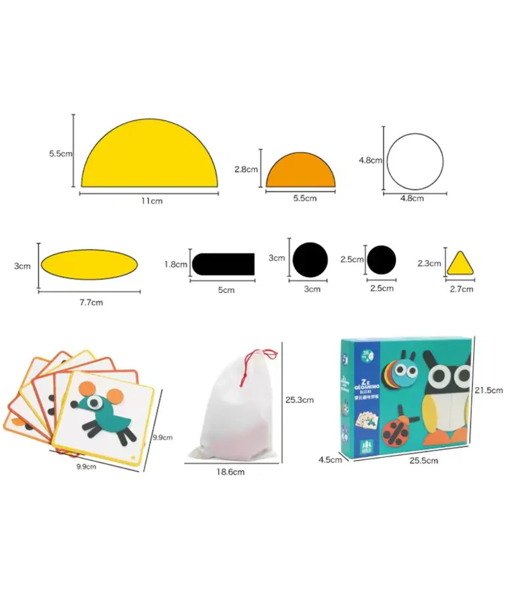Wooden Geo Animal Blocks: Fun Learning Puzzle