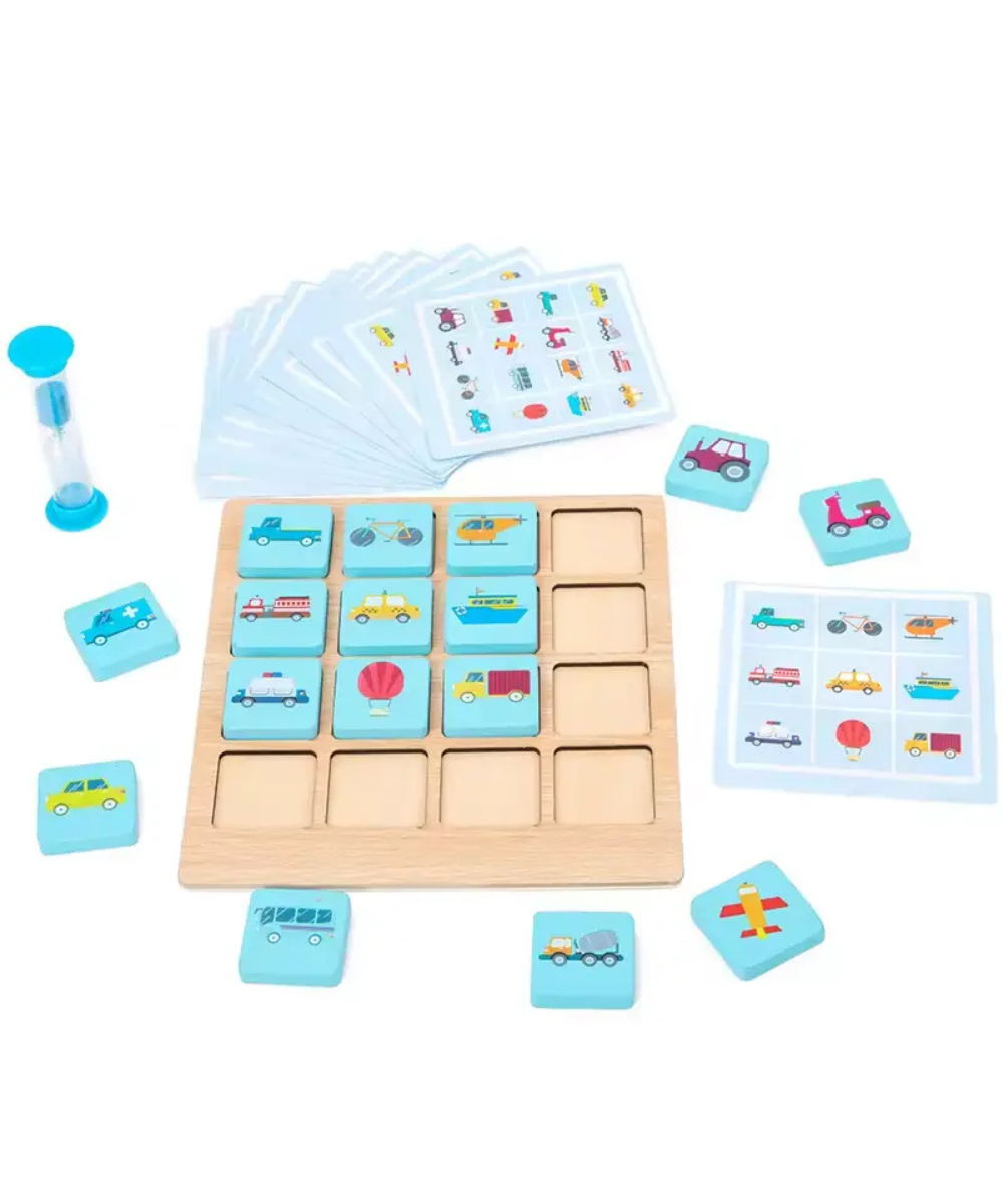 Montessori Wooden Puzzle Board Game-Instant  Memory Matching Card & Block Game
