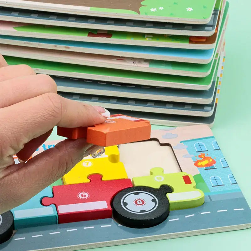 10 piece wooden puzzle small with name(1pc)