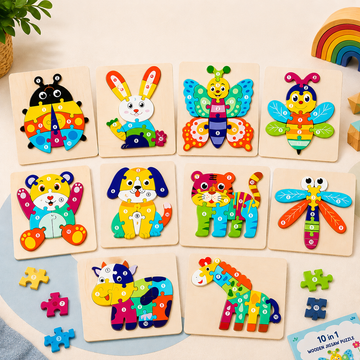 10 piece wooden puzzle