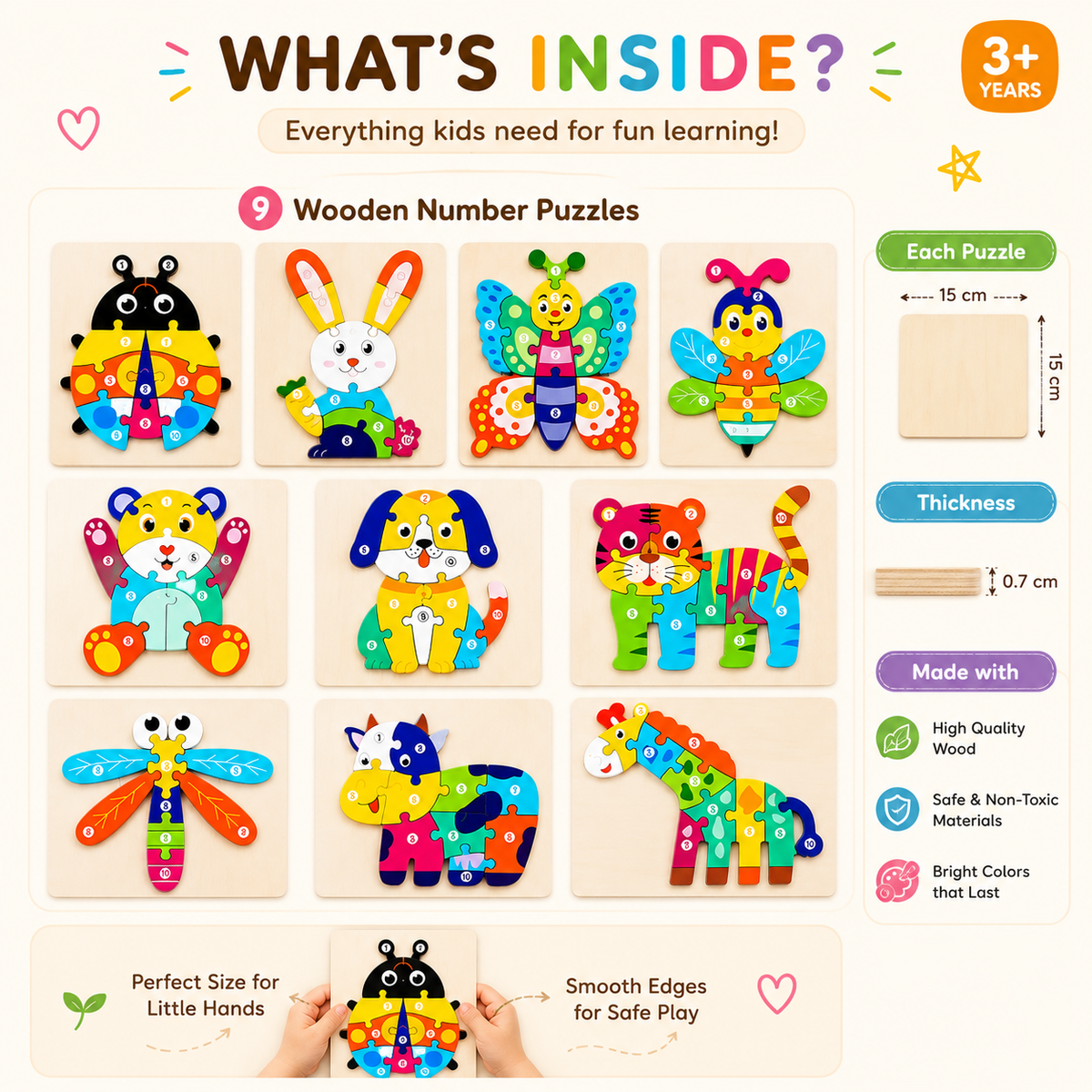 10 piece wooden puzzle