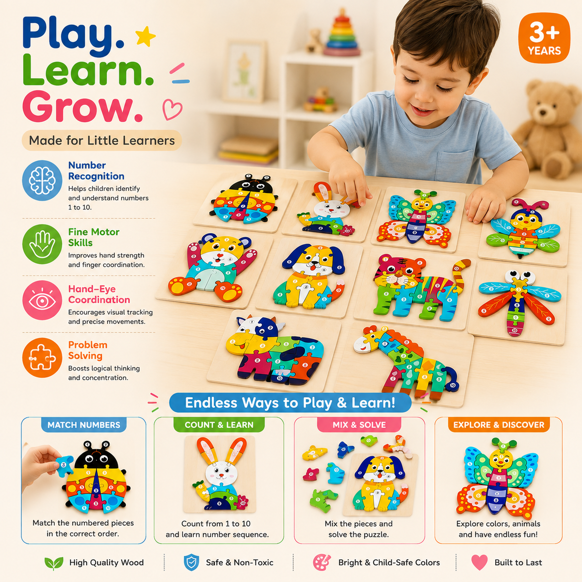 10 piece wooden puzzle
