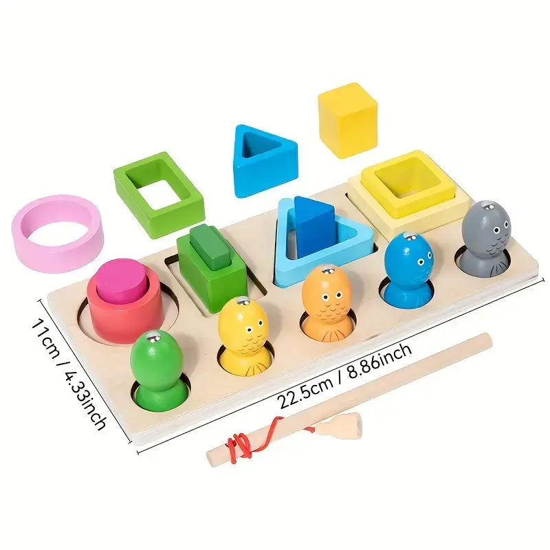 2 in 1 color sleeve pole fishing magnetic game
