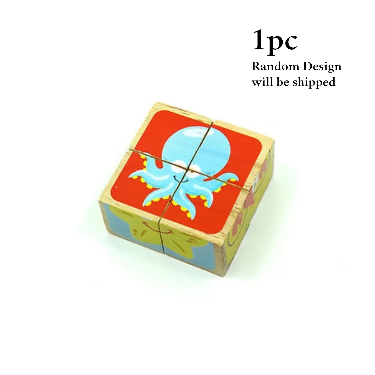 4-Piece Wooden Cube Puzzle: 6-Sided Fun