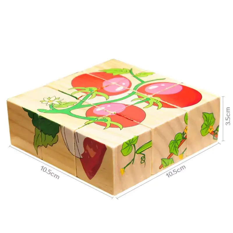 9-Piece Wooden Cube Puzzle: 6-Sided Fun