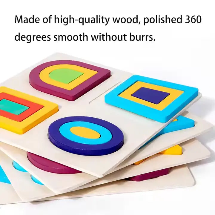 4-in-1 Seriation Puzzle – Geometric Shape Sorting Fun! 🎨✨(1pc)