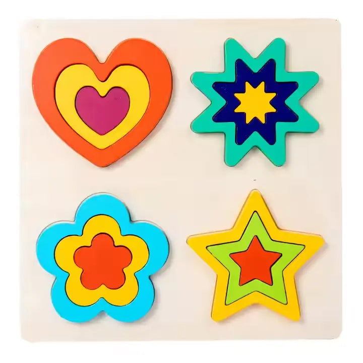 4-in-1 Seriation Puzzle – Geometric Shape Sorting Fun! 🎨✨(1pc)