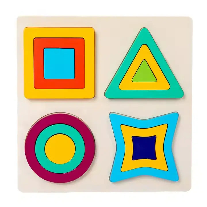 4-in-1 Seriation Puzzle – Geometric Shape Sorting Fun! 🎨✨(1pc)