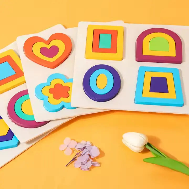 4-in-1 Seriation Puzzle – Geometric Shape Sorting Fun! 🎨✨(1pc)