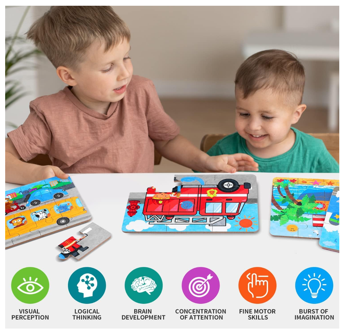 4 Puzzles in one Tin Box Puzzle Set 🧩🐰🦁🐳